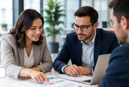 Equipo de consultores emanta trabajando en un sistema de gestión ISO