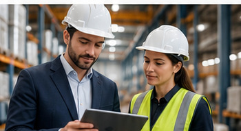 Profesionales revisando procesos y operaciones en un entorno industrial